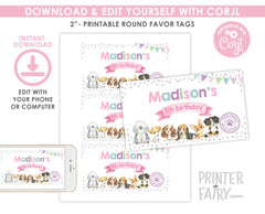 Puppy Adoption Party Box Labels, Dog Birthday Decorations (Instant Download)