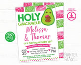 Holy Guacamole Baby Shower Invitation, Fiesta Avocado Theme (INSTANT DOWNLOAD)