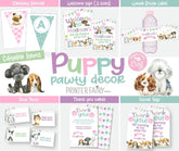 Puppy Birthday Party Decorations, Editable Dog Adoption Decor (Instant Download)