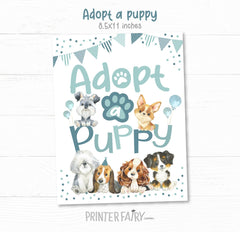 Puppy Adoption Party Sign Certificate (Instant Download)