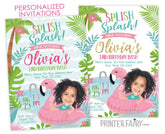 Flamingo Pool Party Invitation with Photo (Digital Invitation)