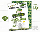 Editable Camo Army Birthday Invitation (Digital Download)