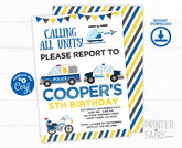Editable Police Birthday Invitation, Cops & Robbers Party (Digital)