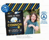 Editable Police Car Birthday Invitation, Photo Cops Party (Digital Download)