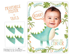 Personalized Dinosaur Birthday Pin The Tail Game (Digital Printable)