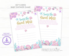 Mermaid Baby Shower Game, Guess the Sweet Mess (Instant Download)