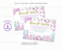 Mermaid Baby Shower Bump Game, Printable (Instant Download)