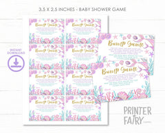 Mermaid Baby Shower Bump Game, Printable (Instant Download)