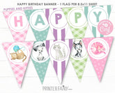 Puppies and Kitties Birthday Banner, Pet Pawty Decorations (INSTANT DOWNLOAD)