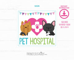 Pet Adoption Party Printables, Pet Hospital Vet Checkup (Digital Download)
