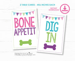 Pet Adoption Party Food Cards, Puppy Table Decor (Digital Download)