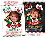 Personalized Pizza Party Invitation, Girl Birthday, Chef Theme (Digital)