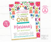 Editable Fiesta 1st Birthday Invitation, Senorita Party (Digital Invite)