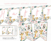 Wild One Floral Jungle Favor Tags, Safari Birthday, Baby Shower (INSTANT DOWNLOAD)