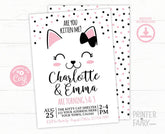 Editable Kitty Cat Birthday Invitation, Pet Adoption Party (Digital Invite)