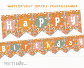 Editable Hippie Floral Birthday Banner (Instant Download)