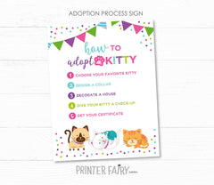 Kitty Cat Adoption Party Games, Kitten Birthday (Instant Download)