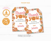 Hippie Floral Birthday Thank You Tags (INSTANT DOWNLOAD)