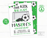 Editable Soccer Birthday Invitation, Sports Party (Instant Download)