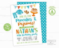 Sleepover Party Invitation Editable Template, Instant Download