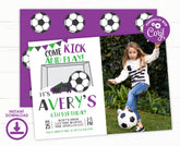 Editable Soccer Birthday Invitation with Photo (Instant Download)
