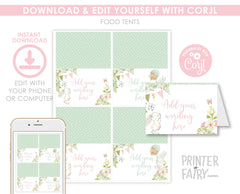 Easter Bunny Food Tent Cards, Spring Party Buffet Labels (Digital Download)