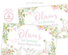 Bunny Gable Box Labels EDITABLE Template, INSTANT DOWNLOAD