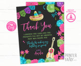 Editable Fiesta Birthday Thank You Card (Digital Download)