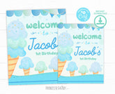 Ice Cream Birthday Welcome Sign, Editable Party Decoration (Digital Download)