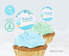 Ice Cream Birthday Party Toppers, EDITABLE (Digital Item)