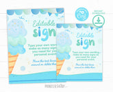 Ice Cream Birthday Party Editable Sign (Digital Download)