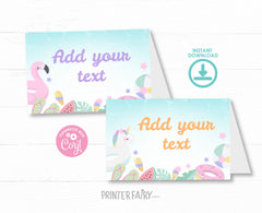 Pool Birthday Party Food Tents EDITABLE Template, Instant Download