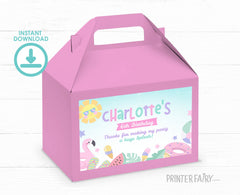 Pool Party Gable Box Label, Editable Birthday Template (Digital Download)