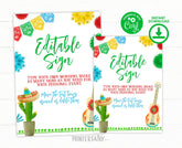 Fiesta Birthday Sign, Editable Mexican Party Decor (Digital Item)