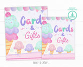 Ice Cream Birthday Cards & Gifts Sign, Summer Party Decor (Digital Download)