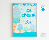 Ice Cream Bar Sign, Birthday Party Decor (Instant Download)