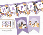 Puppy Adoption Birthday Banner, Editable Dog Party Decor (Digital Download)