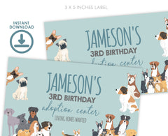 Puppy Adoption Pawty Gable Box Label, Editable Favor Box (Digital Item)