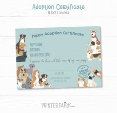 Puppy Adoption Birthday Party Games, 7 Files (Instant Download)