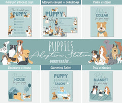 Puppy Adoption Birthday Party Games, 7 Files (Instant Download)