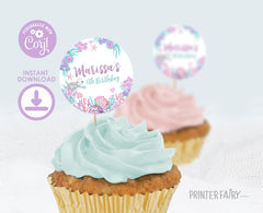 Under The Sea Birthday Toppers, Editable Round Labels (Instant Download)