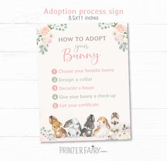 Bunny Adoption Party Kit, Pet Adoption Station (Instant Download)