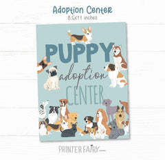 Puppy Adoption Certificate and Sign, Dog Party Decor (Instant Download)