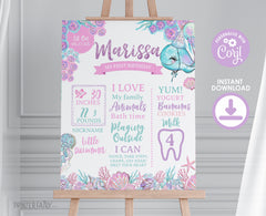 Under The Sea First Birthday Board, Editable Sign (Digital Download)