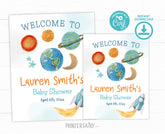 Outer Space Birthday Welcome Sign, Galaxy Party Decor (Editable Template)