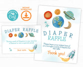 Space Baby Shower Diaper Raffle Ticket, Editable Template (Digital Download)