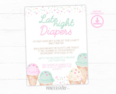 Ice Cream Baby Shower Games Editable Templates, (Digital Instant Download)