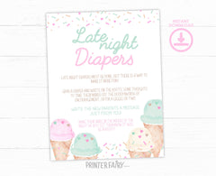 Ice Cream Baby Shower Games Editable Templates, (Digital Instant Download)