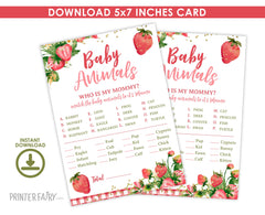Strawberry Baby Shower Games, Girl Sprinkle Activities (Digital Download)