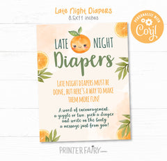 Orange Little Cutie Baby Shower Games, Editable (Digital Download)